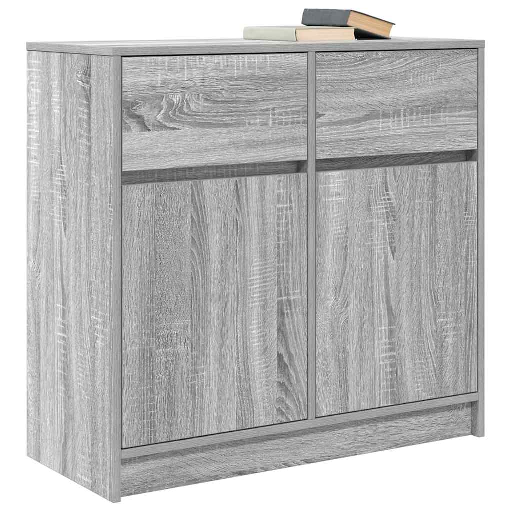 Sideboard with Drawer Grey Sonoma 80x34x76 cm Engineered Wood